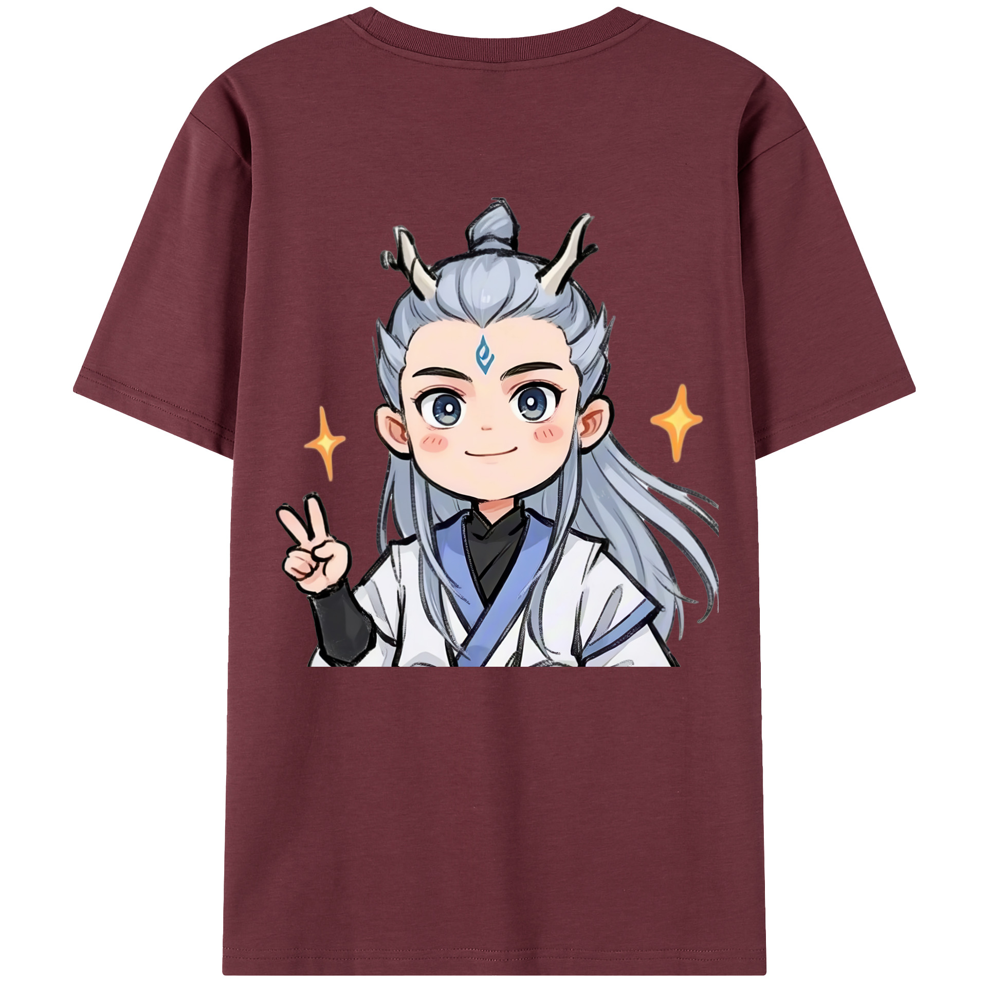 （画像用） Ne Zha 2 ナタ 魔童の大暴れ 綿100％半袖Tシャツ（背面プリント）